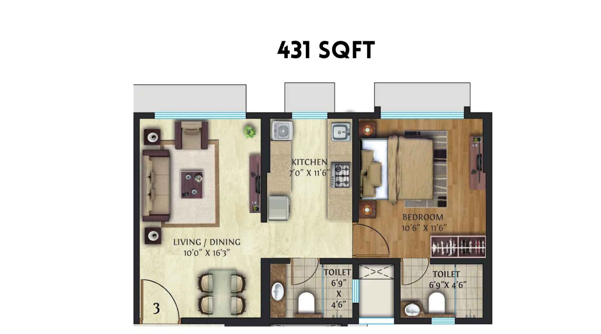 Crescent-Nexus-Floor-Plan-1-BHK-431-Sqft