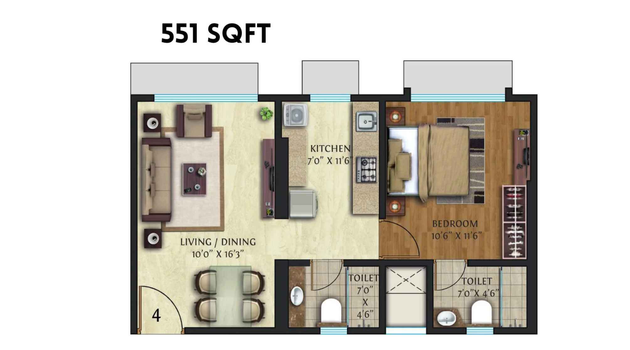 Crescent-Nexus-Floor-Plan-1-BHK-551-Sqft