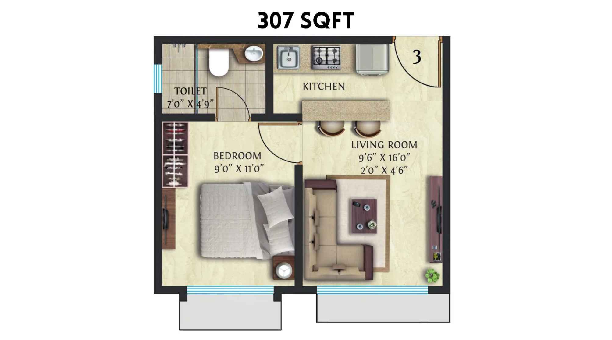 Crescent-Nexus-Floor-Plan-1-RK-307-Sqft