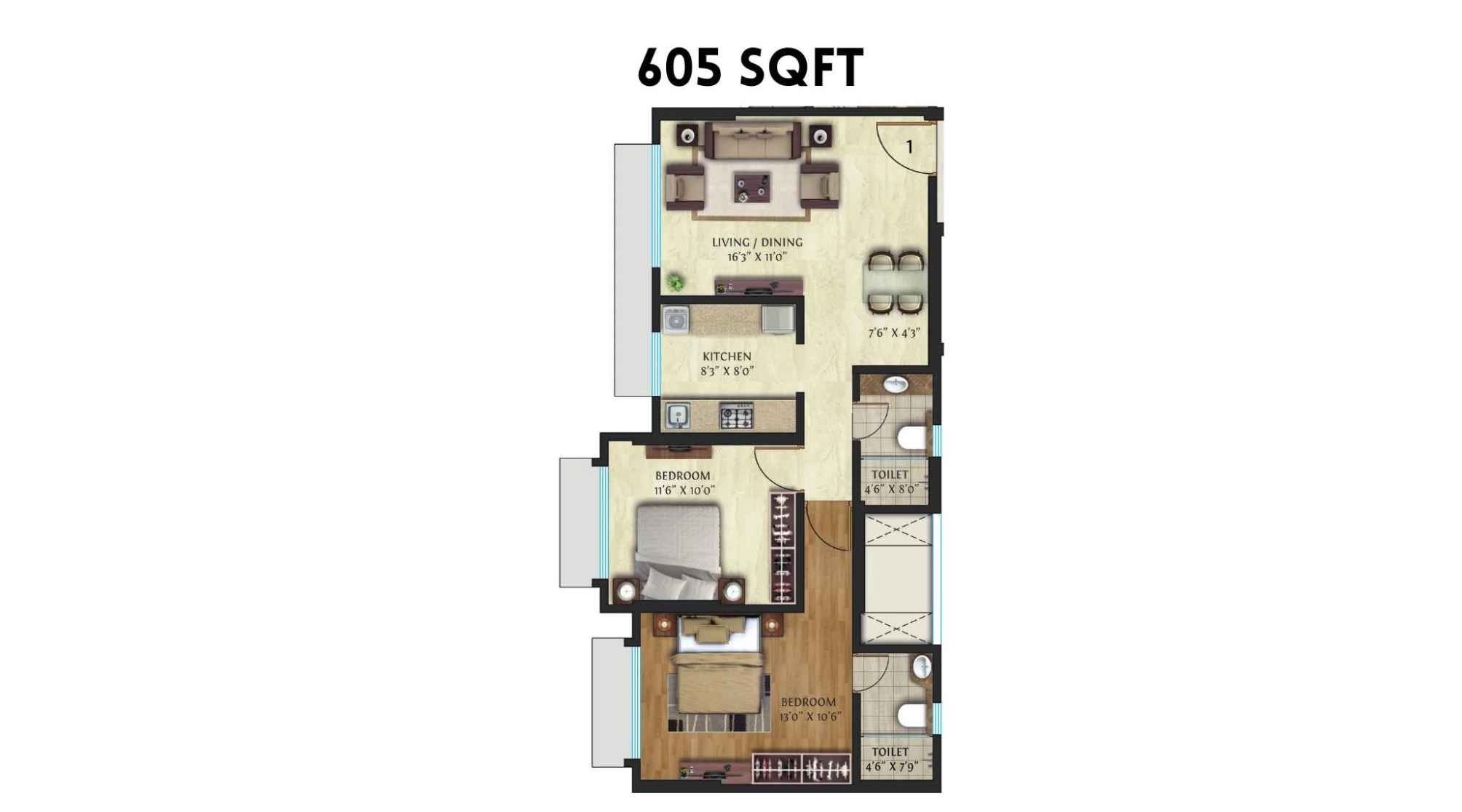 Crescent-Nexus-Floor-Plan-2-BHK-605-Sqft